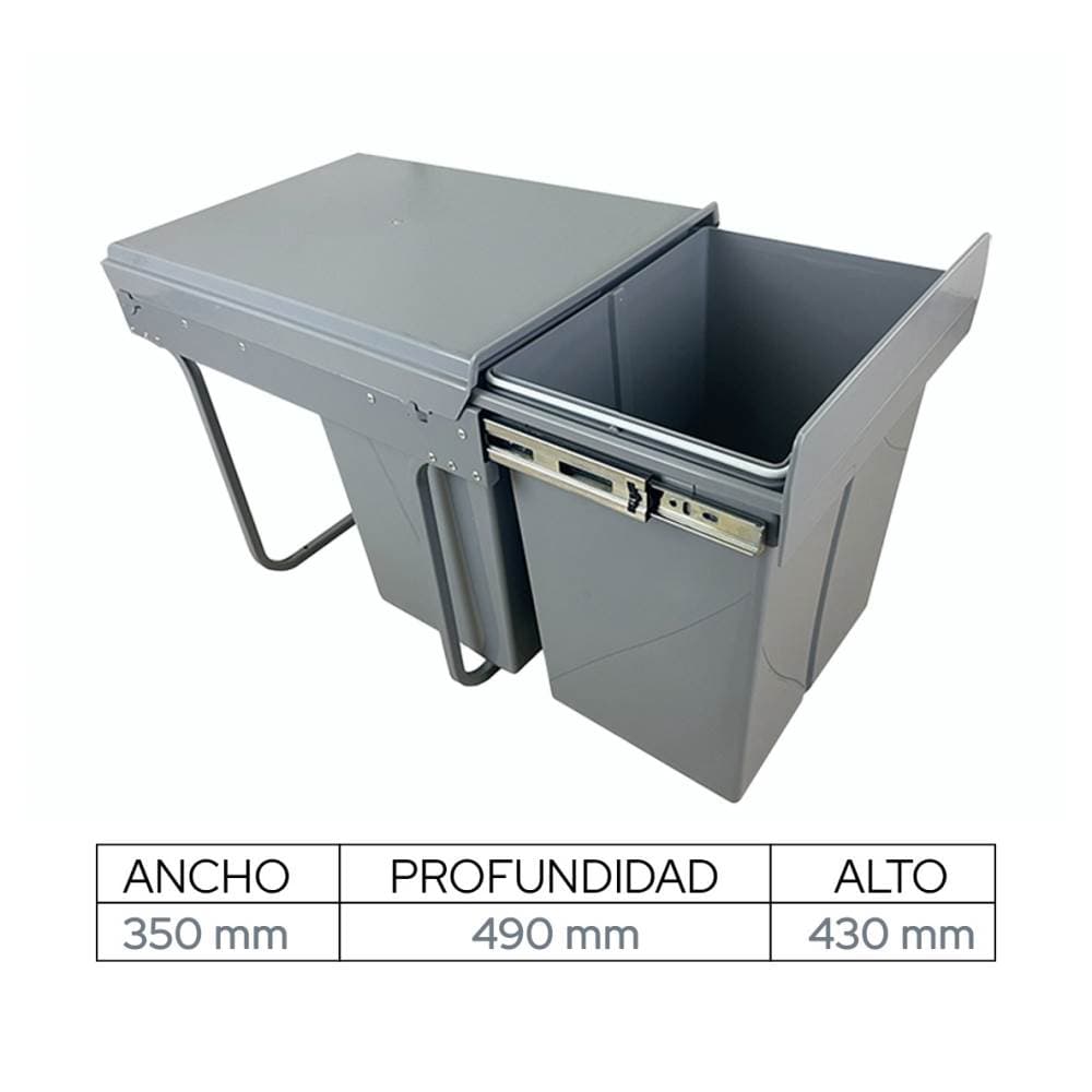 Porta Residuos Doble Extraible 20+20Lts