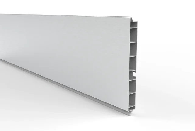 Zocalo Pvc 100mm x 4mts Aluminio Cepillado