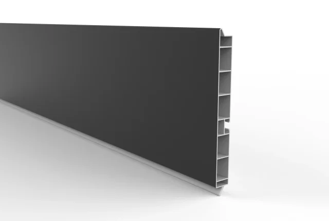Zocalo Pvc 120mm x 4mts Aluminio Negro